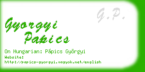 gyorgyi papics business card